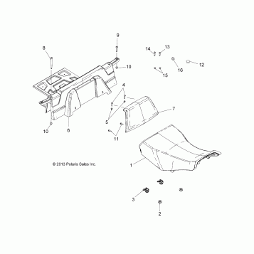 BODY, SEAT AND BACKREST - A18SUE57N5 (49ATVBACKREST14570UTE)