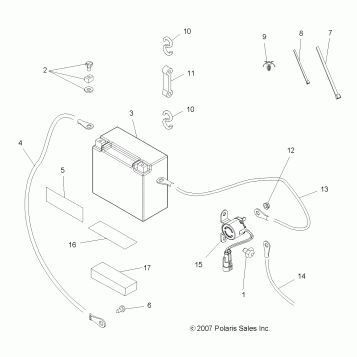 ELECTRICAL, BATTERY - A08MN50AF/AN/AQ/AR/AS/AT/AW/AX (49ATVBATTERY08SP500EFI)