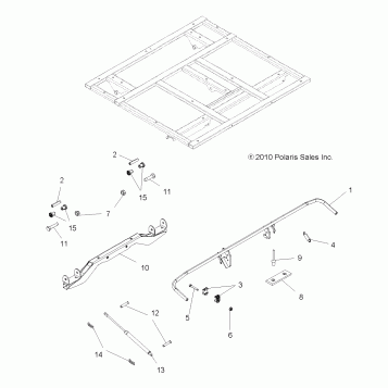 BODY, DUMP BOX LEVER and SHOCK MOUNTING - A11CF76AA (49ATVBOXMTG116X6)