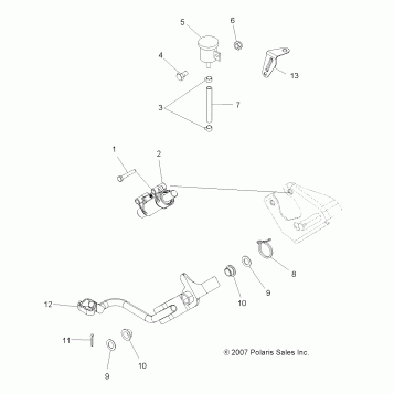 BRAKES, BRAKE PEDAL and REAR MASTER CYLINDER - A08LH27AW/AX/AZ (49ATVBRAKEFOOT08SP300)