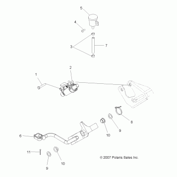 BRAKES, BRAKE PEDAL and REAR MASTER CYLINDER - A09LH46AQ/AX/AZ (49ATVBRAKEFOOT08SP400)