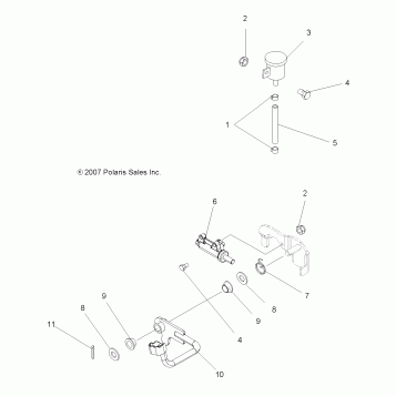 BRAKES, PEDAL and REAR MASTER CYLINDER - A08MH50AX/AZ (49ATVBRAKEFOOT08SP500)