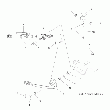 BRAKES, FOOT PEDAL and MASTER CYLINDER - A08DN50EA (49ATVBRAKEFOOT08SPTRG500QD)