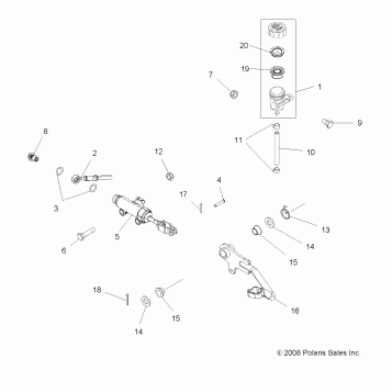 BRAKES, FOOT PEDAL and MASTER CYLINDER - A09DN50EA (49ATVBRAKEFOOT09SP500TRGQD)