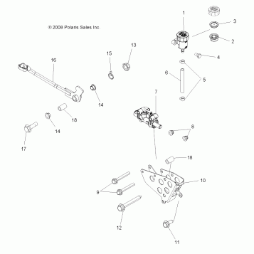 BRAKES, BRAKE PEDAL and MASTER CYLINDER - A10DX55AL/AF (49ATVBRAKEFOOT10SP850)
