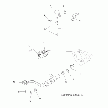 BRAKES, BRAKE PEDAL and REAR MASTER CYLINDER - A11LB27AA (49ATVBRAKEFOOT10HAWK)