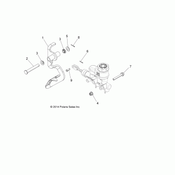 BRAKES, PEDAL AND MASTER CYLINDER MOUNTING - A16DAE87AL (49ATVBRAKEFOOT14SP325)