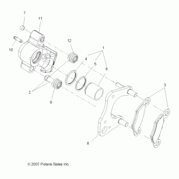 BRAKES, FRONT CALIPER - A19SJE57BH (49ATVBRAKEFRT08SP500)