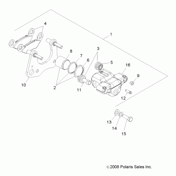 BRAKES, FRONT CALIPER - A13NA32AA (49ATVBRAKEFRT10TBLZR)