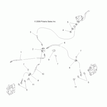 BRAKE LINES, FRONT - A07LB27AA/AC/LH27AA/AB/AC/AD/AL (49ATVBRAKELINE07HAWK)