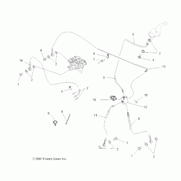 BRAKES, LINES and ASSEMBLY - A08CA32AA (49ATVBRAKELINE08BOSS)