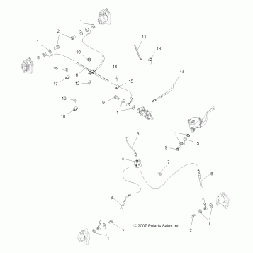 BRAKES, BRAKE LINES - A09DN50AB/AZ (49ATVBRAKELINE08SPX25)