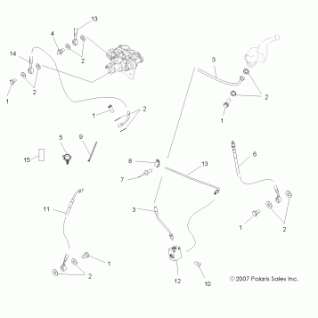 BRAKES, BRAKE LINES - A08BA32AA (49ATVBRAKELINE08TB)