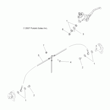BRAKES, FRONT BRAKE LINES - A08DN50EA (49ATVBRAKELINE08X2500QUAD)