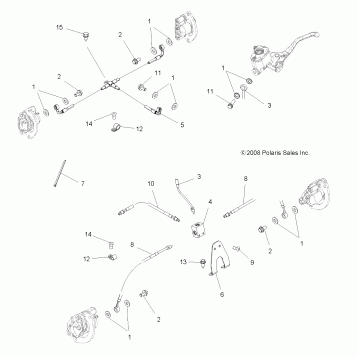 BRAKES, BRAKE LINES - A09ZN85/8X ALL OPTIONS (49ATVBRAKELINE09SPXP850)