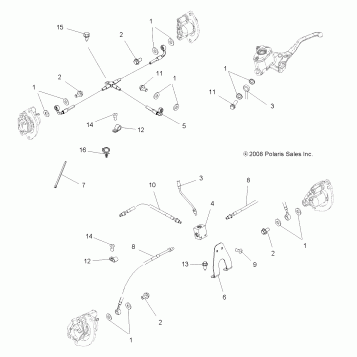 BRAKES, BRAKE LINES - A10TN55AL/AX (49ATVBRAKELINE10SPX2550)