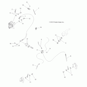 BRAKES, BRAKE LINES - A13MH76AD/AX/AZ (49ATVBRAKELINE11SP500)