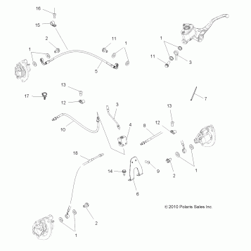 BRAKES, BRAKE LINES - A11DX85AF/AG/AZ (49ATVBRAKELINE11SPEPS550)