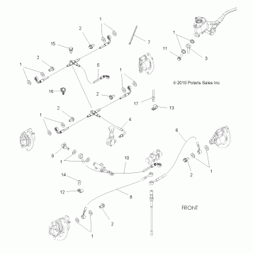 BRAKES, BRAKE LINES - A12ZN8EFK/EFO (49ATVBRAKELINE11SPX2550I)