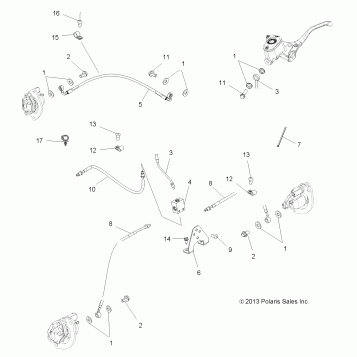 BRAKES, BRAKE LINES - A14ZN8EAB/C/I/M/P/S (49ATVBRAKELINE14SP550)