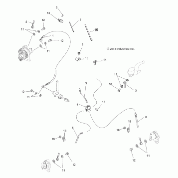 BRAKES, BRAKE LINES - A20SHD57A9 (49ATVBRAKELINE15570SP)