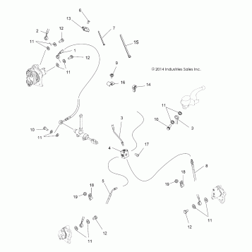 BRAKES, BRAKE LINES - A19SJE57BH (49ATVBRAKELINE1570SPTR)