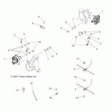 BRAKES, REAR BRAKE LINES - A08TN50EA (49ATVBRAKERR08X2500QUAD)