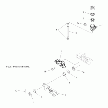 BRAKES, PEDAL and REAR MASTER CYLINDER - A09DN50AB/AZ (49ATVBRAKERR08SPX25)