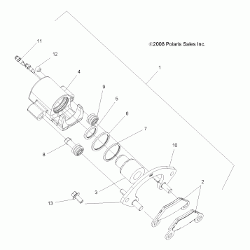 BRAKES, REAR CALIPER - A12ZN8EFK/EFO (49ATVBRAKERR09SPXP850I)