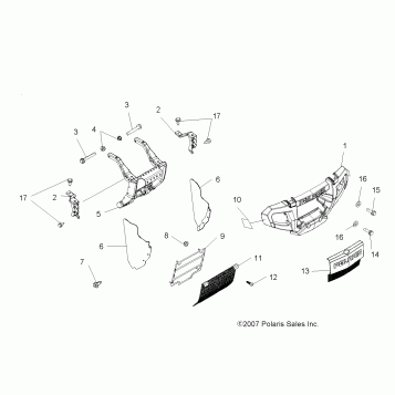 BODY, FRONT BUMPER and MOUNTING - A08MN50AF/AN/AQ/AR/AS/AT/AW/AX (49ATVBUMPER08SP500)