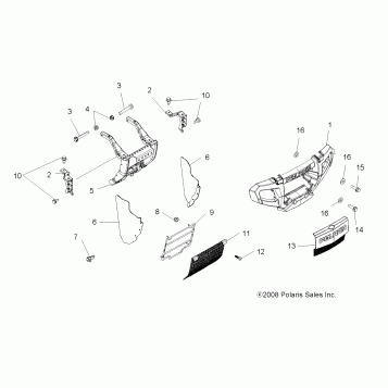 BODY, FRONT BUMPER and MOUNTING - A10MN50ET (49ATVBUMPER09SP500TR)