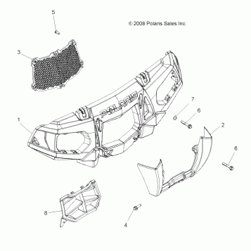 BODY, FRONT BUMPER and MOUNTING - A09ZN85/8X ALL OPTIONS (49ATVBUMPER09SPXP550)