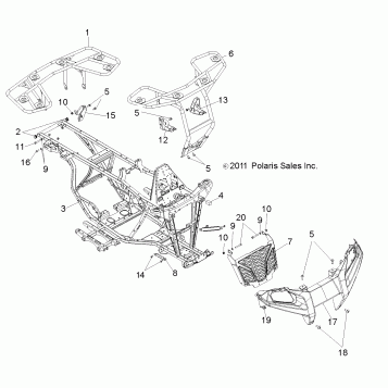 CHASSIS, FRAME, RACKS and BUMPER - A11EA32AA (49ATVBUMPER10BOSS)