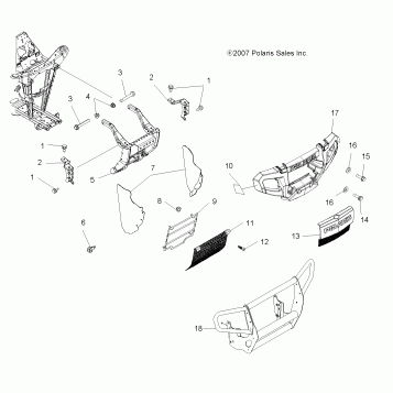 BUMPER MOUNTING - A07MH76AL/AQ/AX/AY/AZ/A2/MN76AF/AT/AY (49ATVBUMPER800EFI)