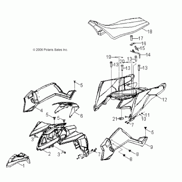 BODY, CAB and SEAT - A16YAK09AF (49ATVCAB07OTLW90)