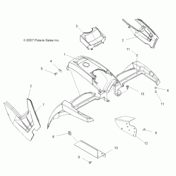 BODY, FRONT CAB and SIDE PANELS - A08MH50AX/AZ (49ATVCAB08SP500)