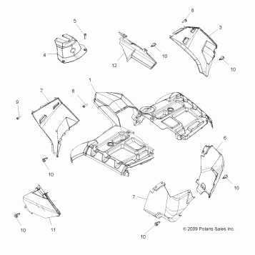 BODY, FRONT CAB - A11DX85AF/AG/AZ (49ATVCAB10SPXP550)