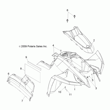 BODY, FRONT CAB - A11NA32AA (49ATVCAB10TBLZR)