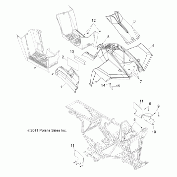 BODY, FRONT CAB and SIDE PANELS - A11EA32AA (49ATVCAB11TBOSS)