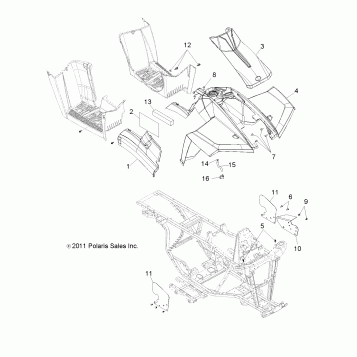 BODY, FRONT CAB and SIDE PANELS - A12EA32AA (49ATVCAB12TBOSS)