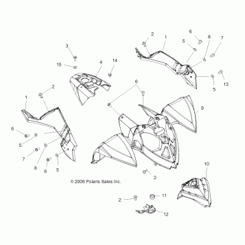 CAB, FRONT and SIDE PANELS - A07GP50AA/AB (49ATVCABOUTLAW)