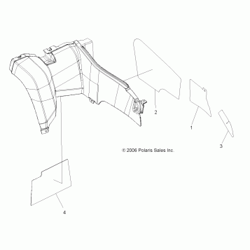 CAB FOIL, REAR - A07TH50EA (49ATVCABFOILX2500EFI)