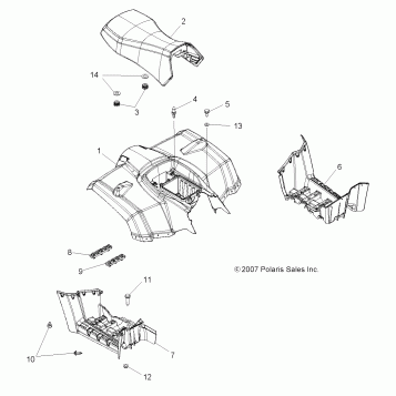 BODY, REAR CAB and SEAT - A08LH27AW/AX/AZ (49ATVCABRR08SP300)