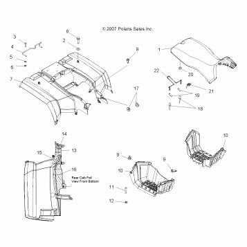BODY, REAR CAB, SEAT and FOOTWELLS - A08MH50AX/AZ (49ATVCABRR08SP500)