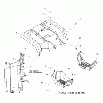 BODY, REAR CAB and FOOTWELLS - A10MN50ET (49ATVCABRR09SP500TR)
