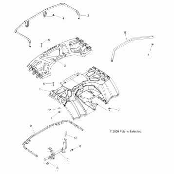 BODY, REAR CAB and REAR RACK - A09ZN85/8X ALL OPTIONS (49ATVCABRR09SPXP850)