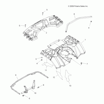 BODY, REAR CAB and REAR RACK - A10ZN85AL/AQ/AX (49ATVCABRR10SPXP550)