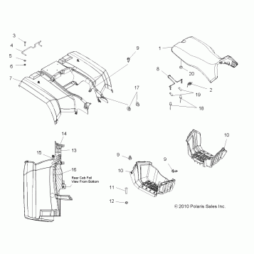 BODY, REAR CAB, SEAT and FOOTWELLS - A12MH50FF/FX/FY (49ATVCABRR11SP500)