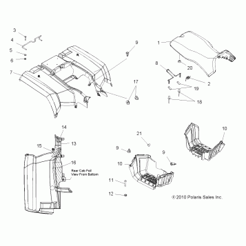 BODY, REAR CAB, SEAT and FOOTWELLS - A12MH76FF (49ATVCABRR11SP800)