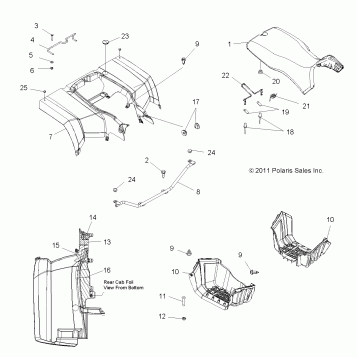 BODY, REAR CAB and SEAT - A12CF76FF (49ATVCABRR12SP6X6)